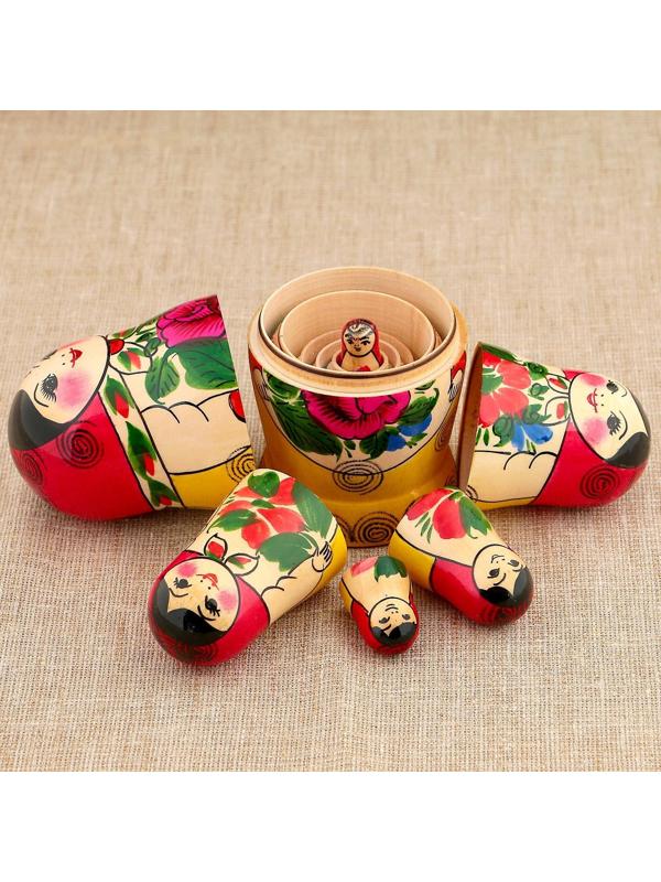 Матрёшка «Нина», красный платок, 6 кукольная, 12-14 см