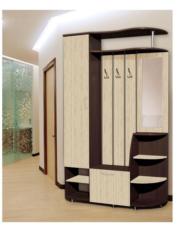 Прихожая Ксения-2 левая, 2050х1200х350, Венге/Дуб молочный