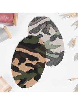 Заплатки для одежды, 15,5 × 9,5 см, термоклеевые, пара, цвет камуфляж