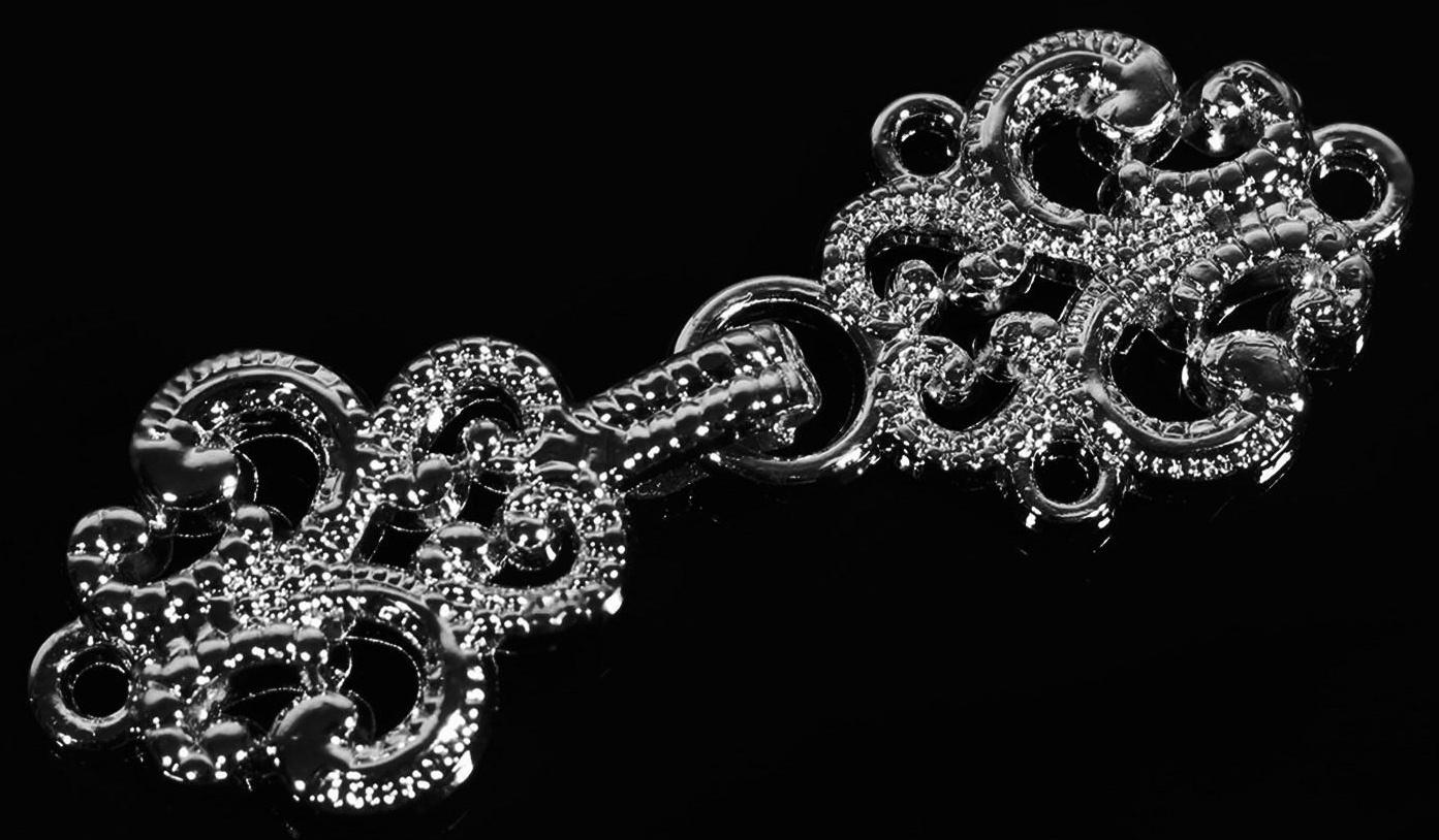 Декоративная застёжка, 4,5 × 1,5 см, цвет чёрный