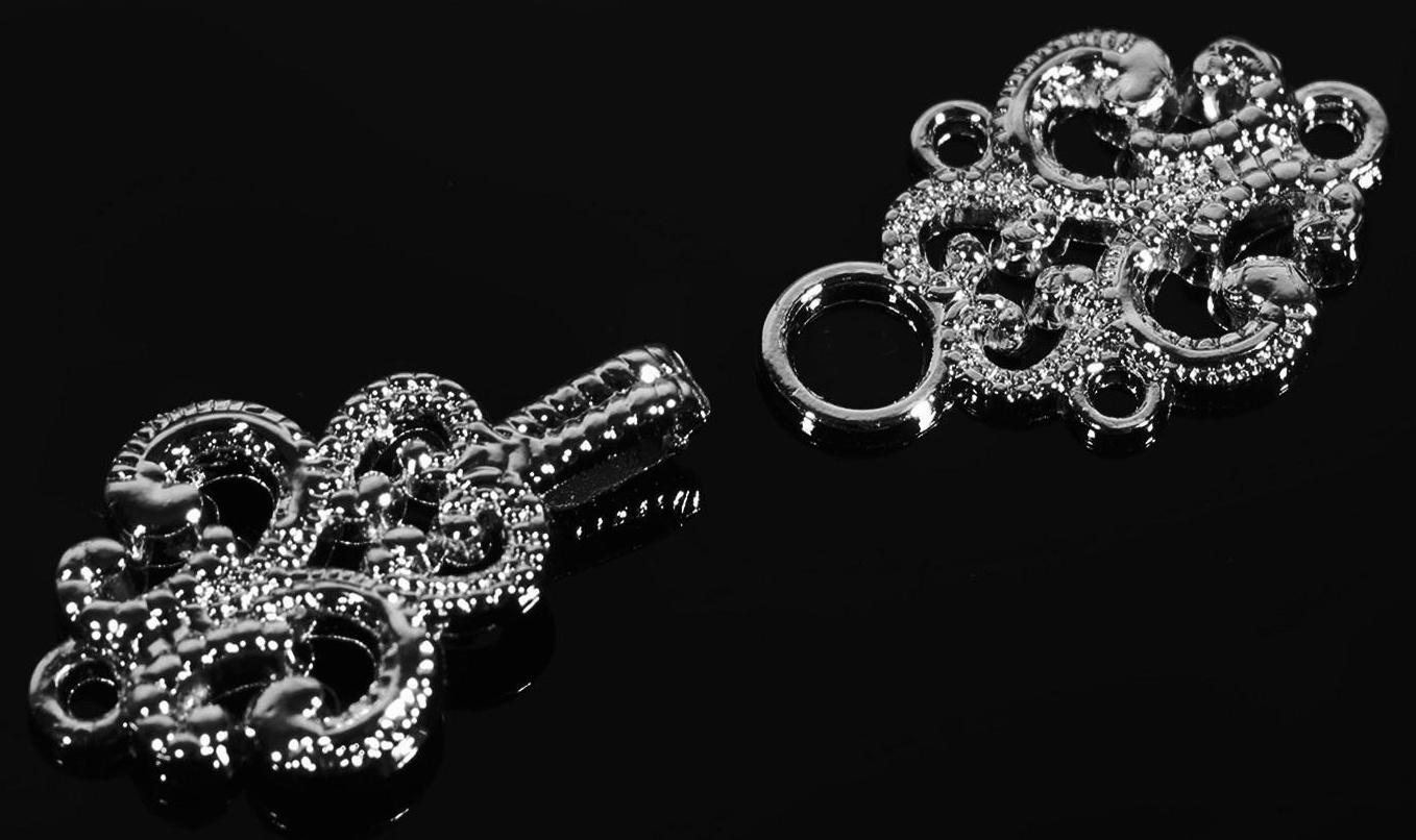 Декоративная застёжка, 4,5 × 1,5 см, цвет чёрный