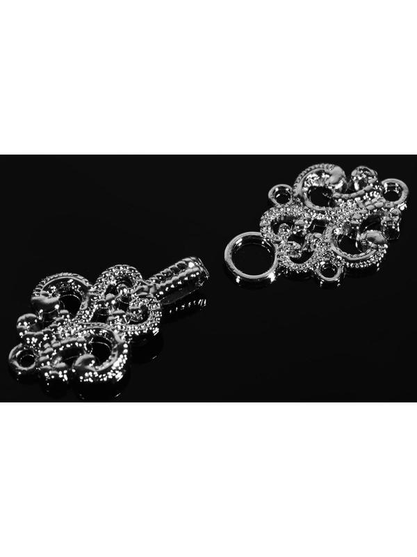 Декоративная застёжка, 4,5 × 1,5 см, цвет чёрный