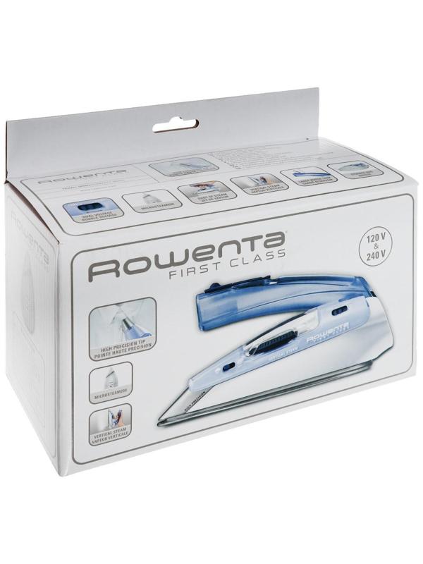 Утюг Rowenta DA1510, 1000 Вт, нержавеющая сталь, 45 г/мин, 70 мл, дорожный, бело-синий