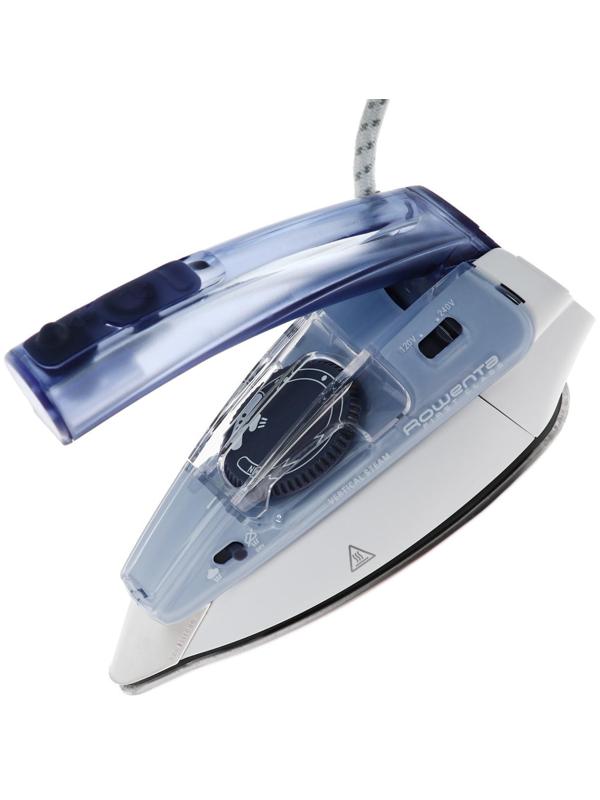 Утюг Rowenta DA1510, 1000 Вт, нержавеющая сталь, 45 г/мин, 70 мл, дорожный, бело-синий