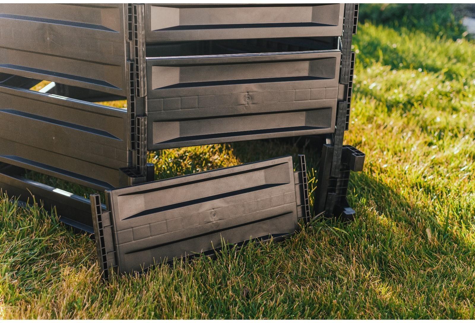 Компостер пластиковый, 800 л, 125 × 105 × 84 см, чёрный