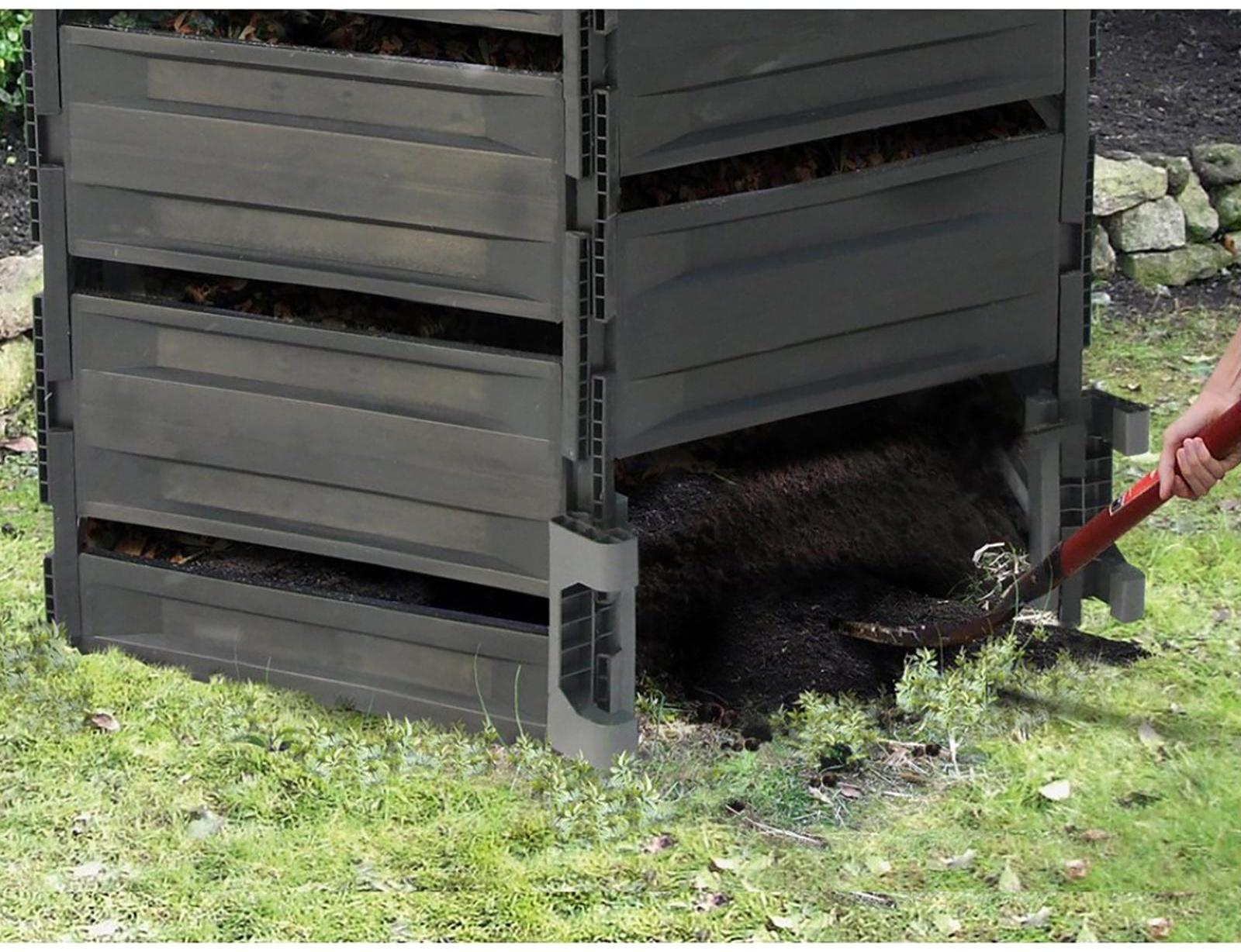 Компостер пластиковый, 800 л, 125 × 105 × 84 см, чёрный