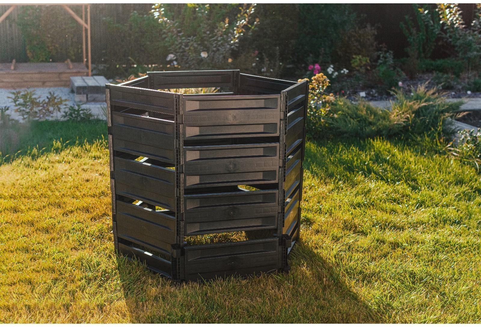 Компостер пластиковый, 800 л, 125 × 105 × 84 см, чёрный