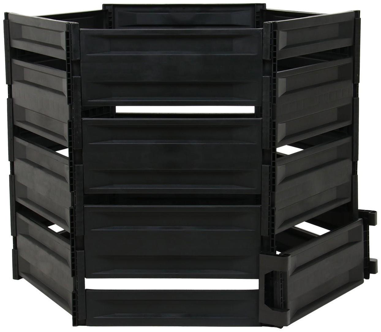 Компостер пластиковый, 800 л, 125 × 105 × 84 см, чёрный