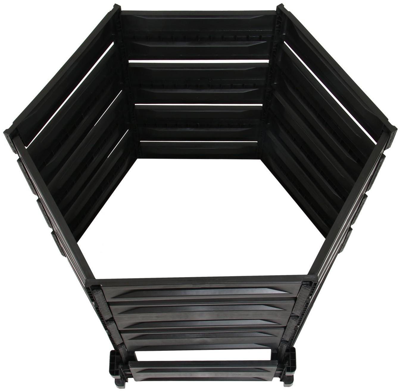 Компостер пластиковый, 800 л, 125 × 105 × 84 см, чёрный