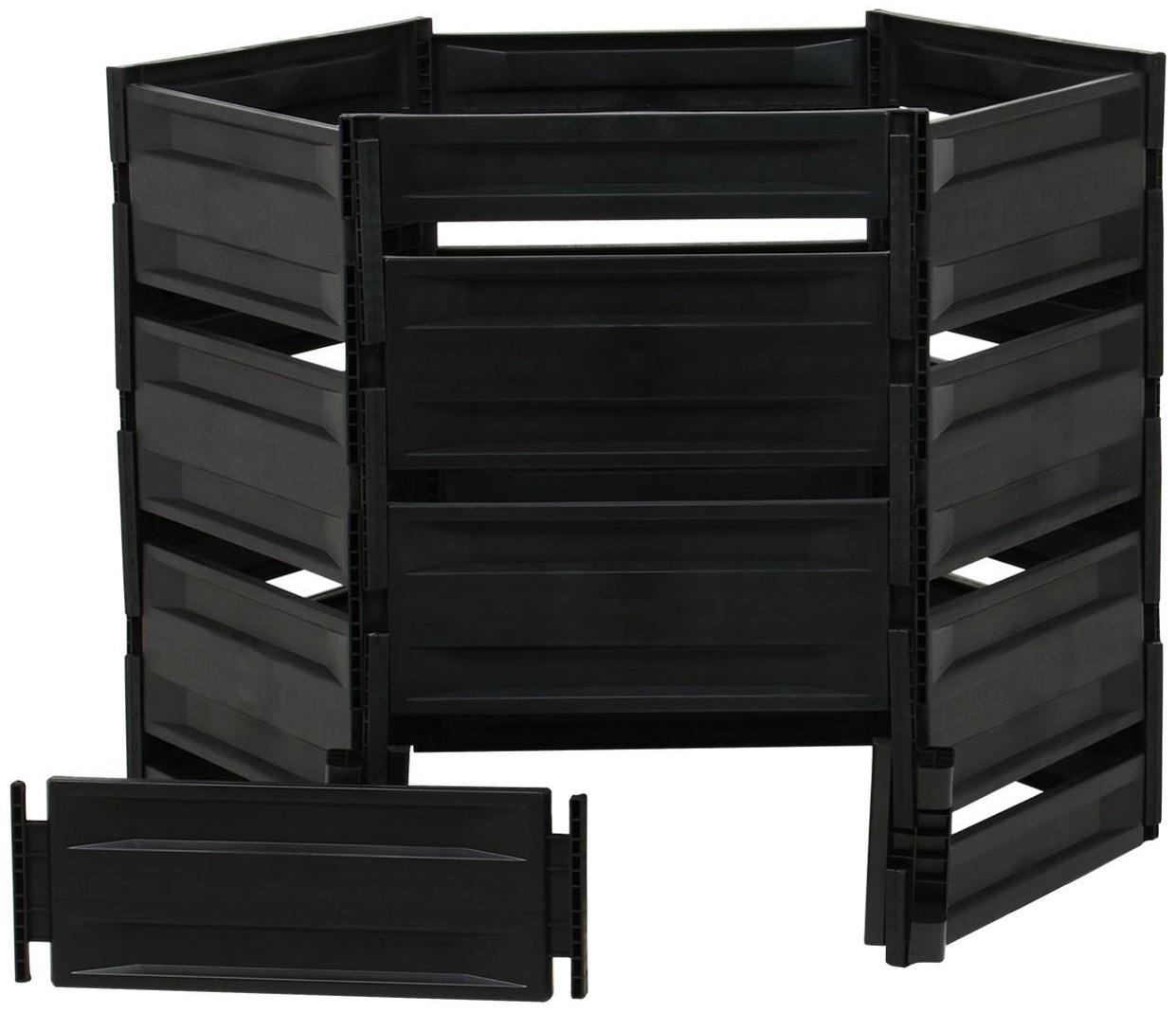 Компостер пластиковый, 800 л, 125 × 105 × 84 см, чёрный