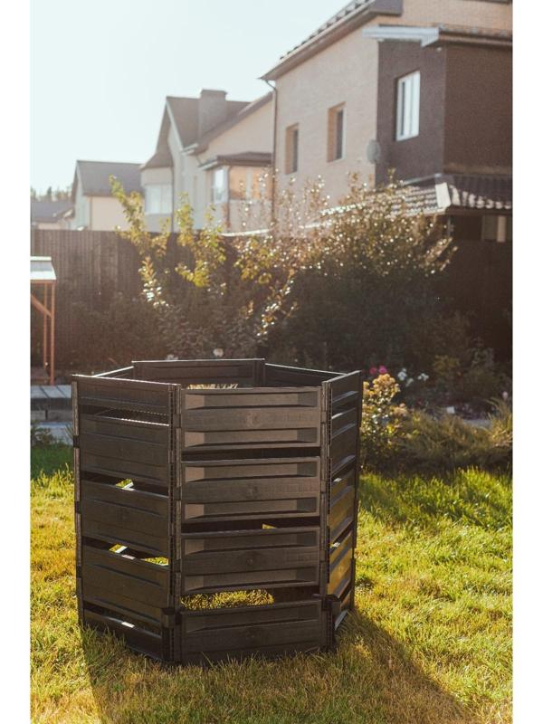 Компостер пластиковый, 800 л, 125 × 105 × 84 см, чёрный