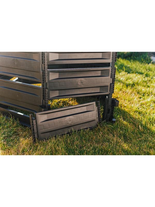 Компостер пластиковый, 800 л, 125 × 105 × 84 см, чёрный