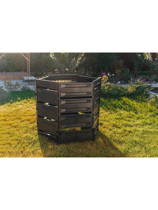 Компостер пластиковый, 800 л, 125 × 105 × 84 см, чёрный