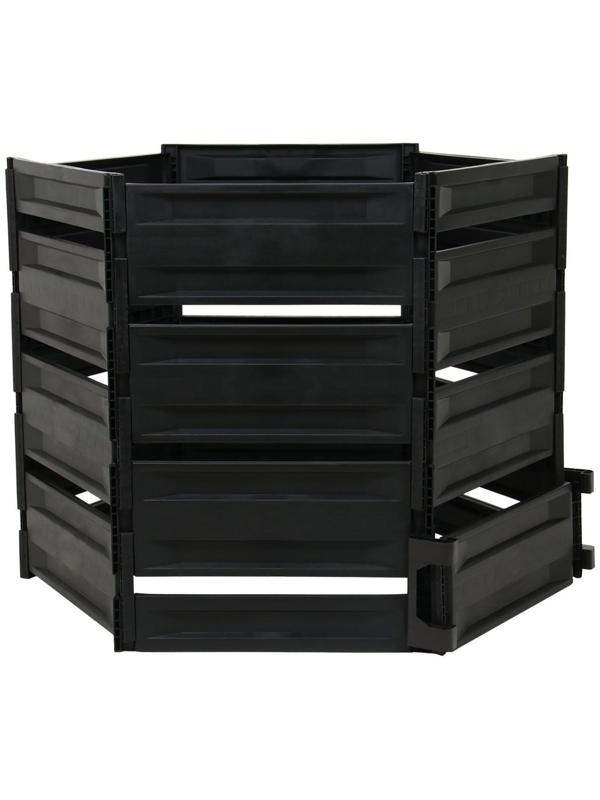 Компостер пластиковый, 800 л, 125 × 105 × 84 см, чёрный