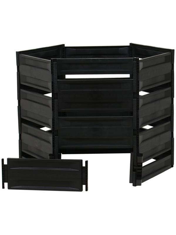 Компостер пластиковый, 800 л, 125 × 105 × 84 см, чёрный