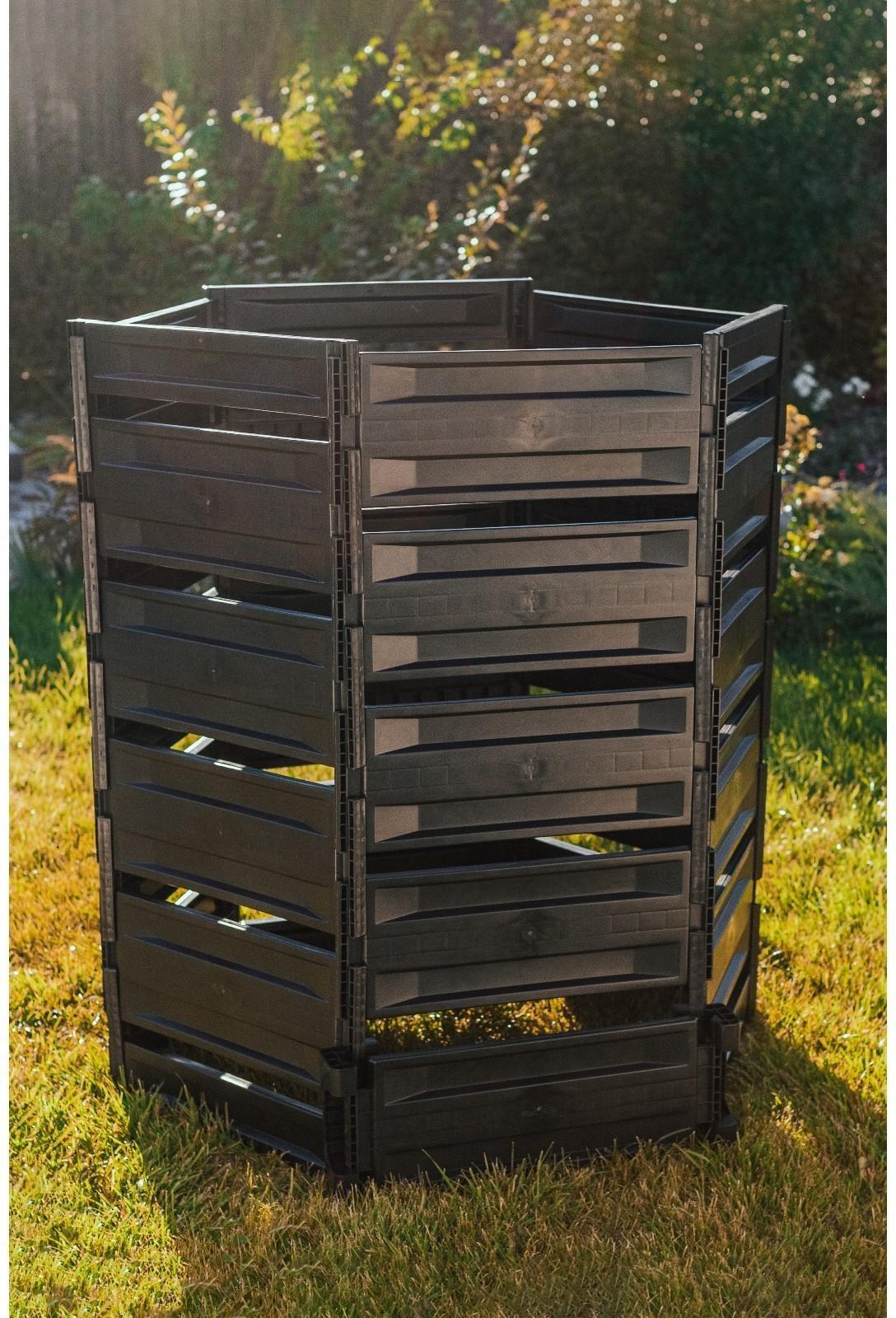 Компостер пластиковый, 1 200 л, 125 × 105 × 140 см, чёрный