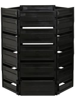 Компостер пластиковый, 1 200 л, 125 × 105 × 140 см, чёрный