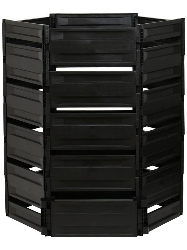 Компостер пластиковый, 1 200 л, 125 × 105 × 140 см, чёрный