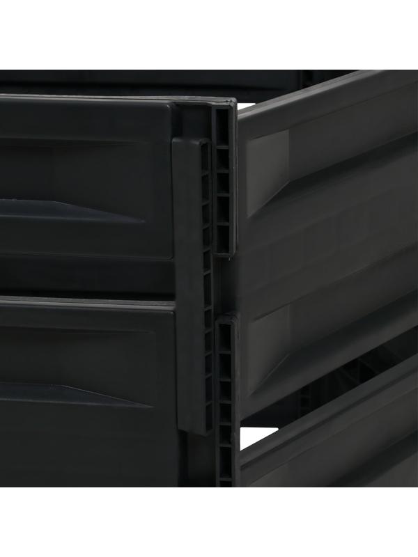 Компостер пластиковый, 1 200 л, 125 × 105 × 140 см, чёрный