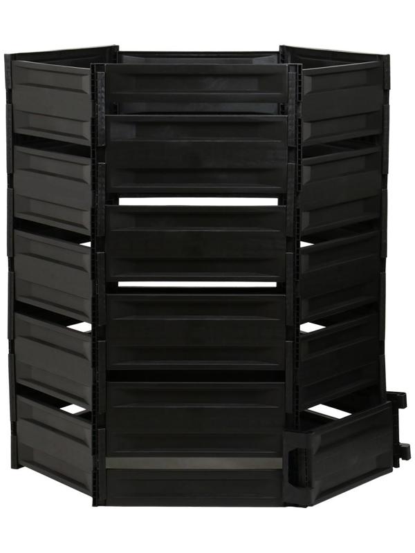 Компостер пластиковый, 1 200 л, 125 × 105 × 140 см, чёрный