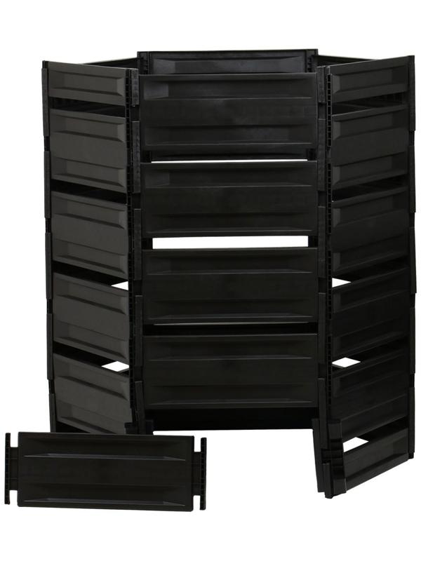 Компостер пластиковый, 1 200 л, 125 × 105 × 140 см, чёрный