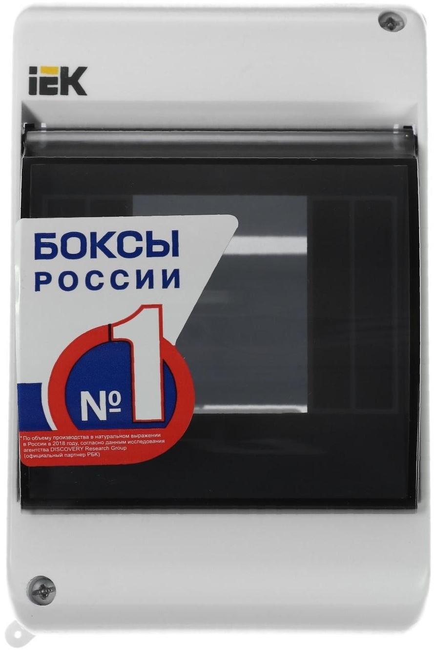Бокс IEK КМПн 2/4, 4 модуля, IP30, прозрачная крышка, пластик