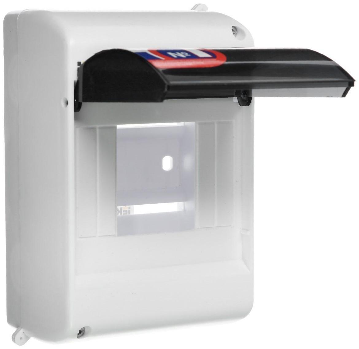 Бокс IEK КМПн 2/4, 4 модуля, IP30, прозрачная крышка, пластик