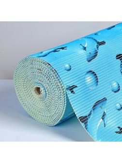 Коврик для ванной комнаты «Дельфины», 1,3×15 м, ПВХ, цвет голубой