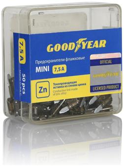 Флажковые предохранители Goodyear «мини», набор 50 шт, 7,5 А