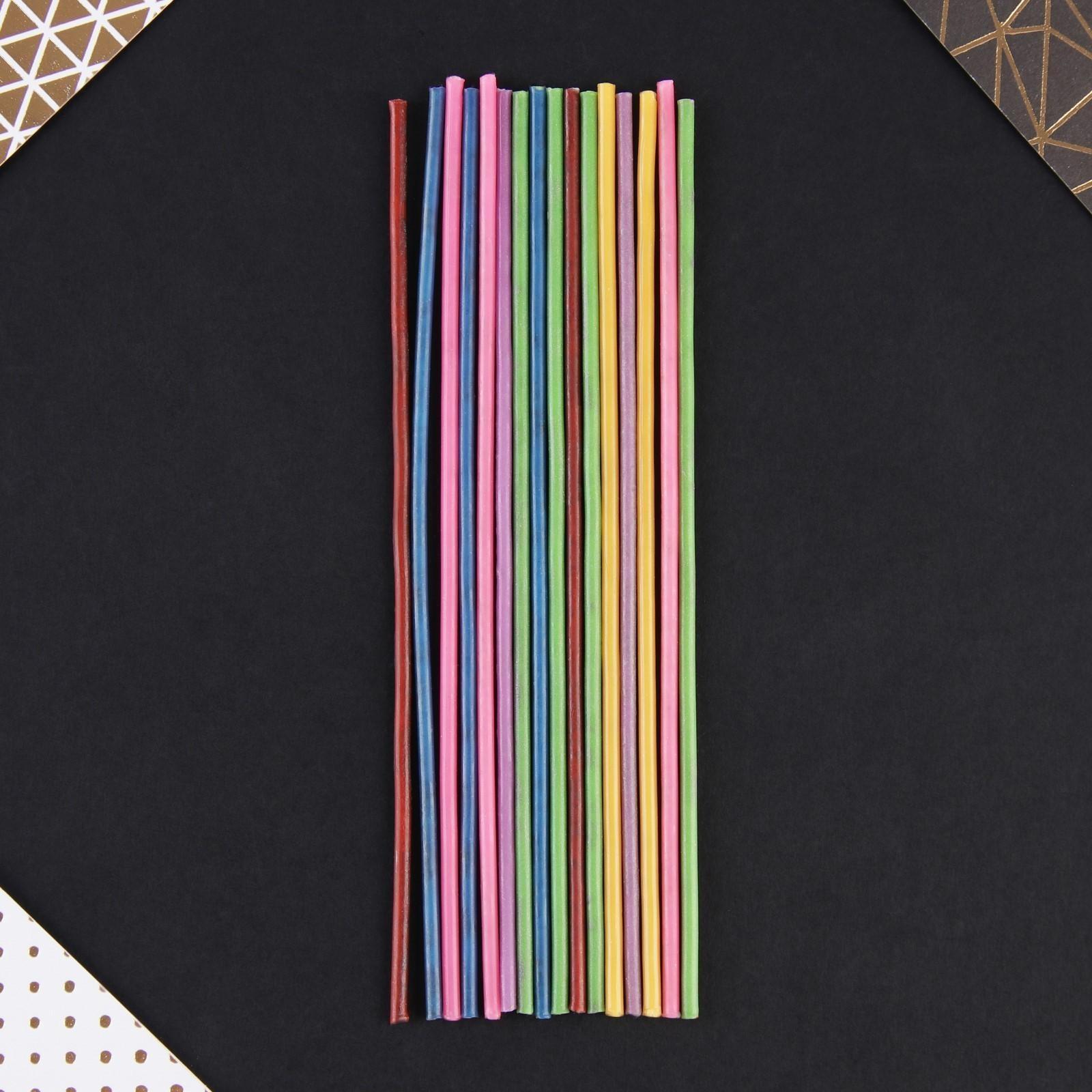 Свечи в торт незадуваемые «Разноцветные», 24 шт.