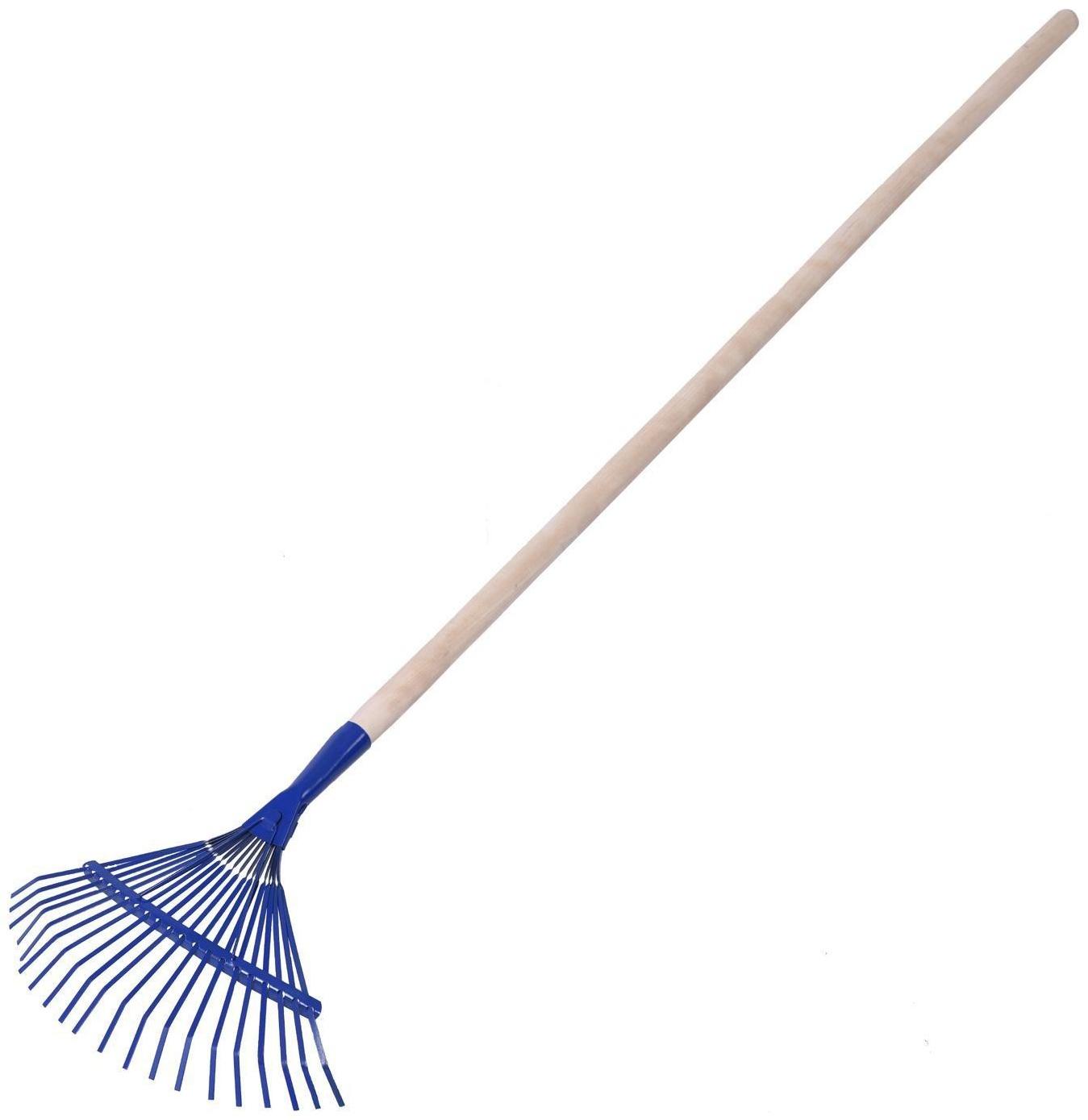 Грабли веерные, пластинчатые, 20 зубцов, металл, деревянный черенок, 1 сорт