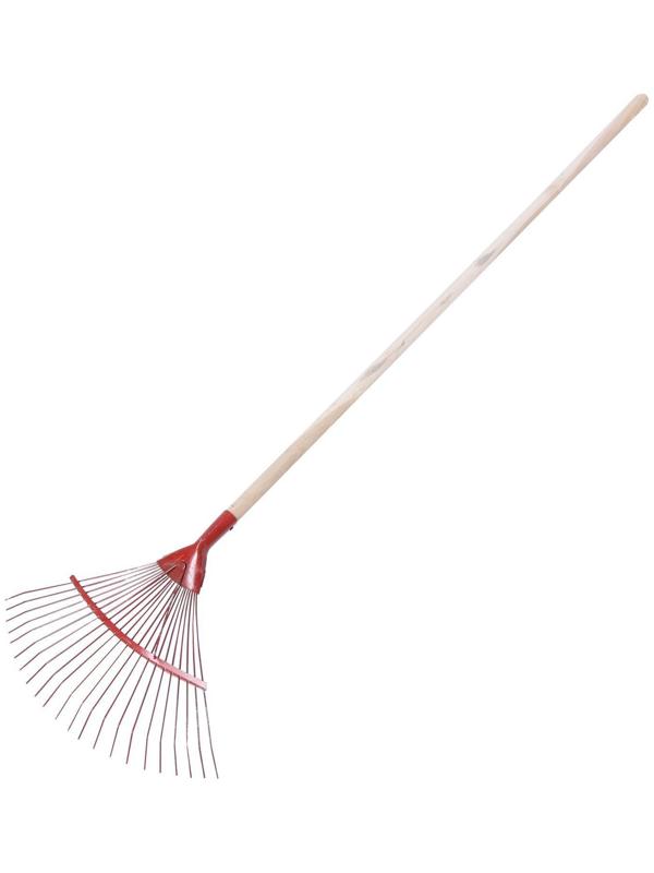 Грабли веерные, пластинчатые, 20 зубцов, металл, деревянный черенок, 1 сорт