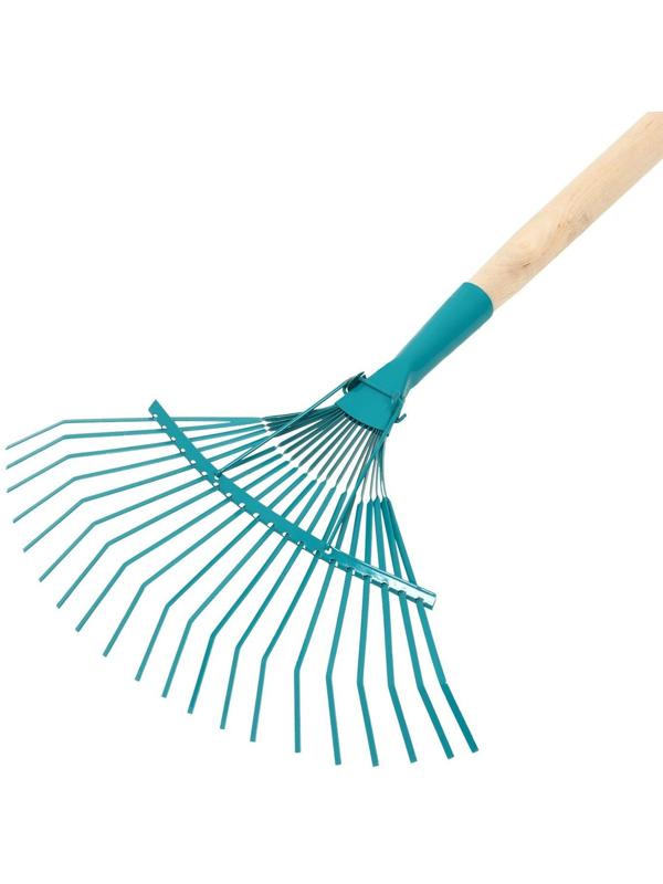 Грабли веерные, пластинчатые, 20 зубцов, металл, деревянный черенок, 1 сорт