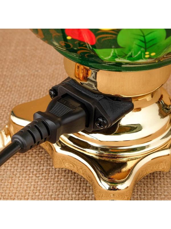 Набор «Маки на зелёном», жёлудь, 3 предмета, самовар 3 л, заварочный чайник 0,7 л, поднос