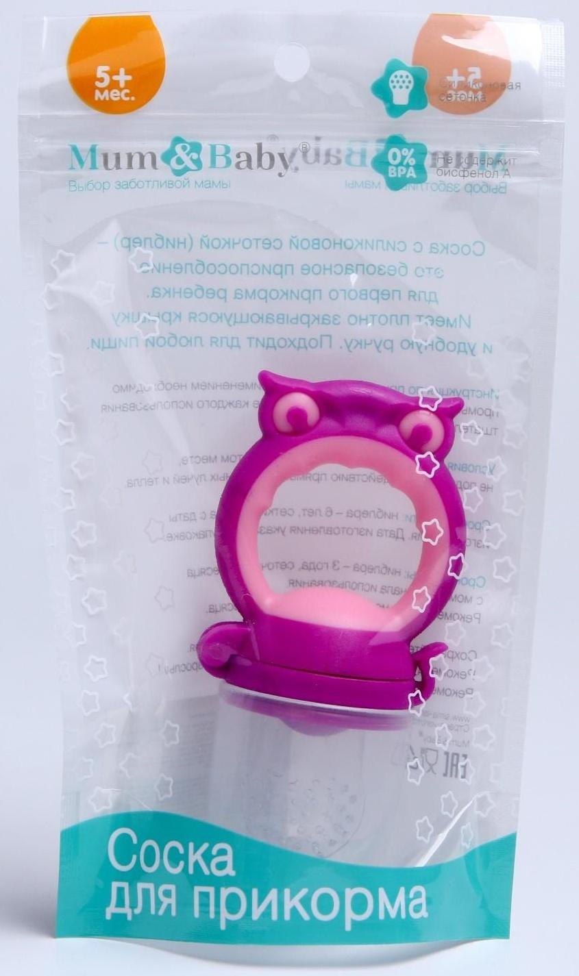 Ниблер для прикорма «Совушка», с силиконовой сеточкой, цвет розовый