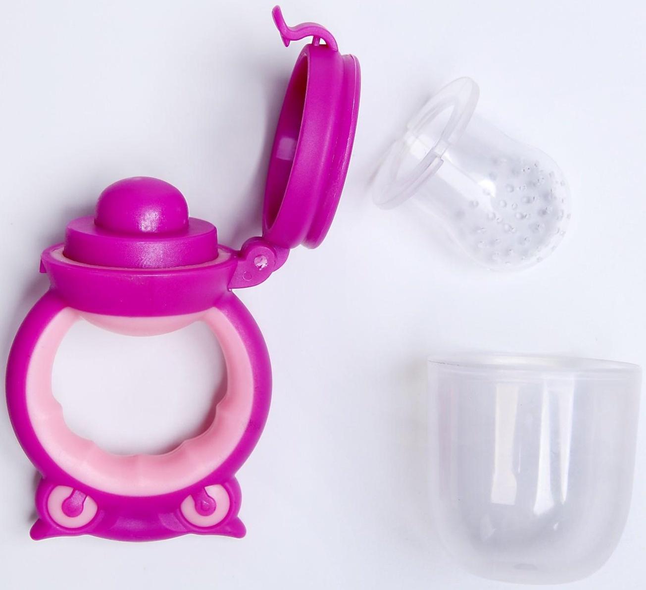 Ниблер для прикорма «Совушка», с силиконовой сеточкой, цвет розовый