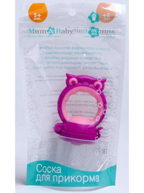 Ниблер для прикорма «Совушка», с силиконовой сеточкой, цвет розовый