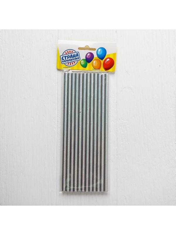 Трубочки для коктейля, набор 12 шт., цвет перламутровый