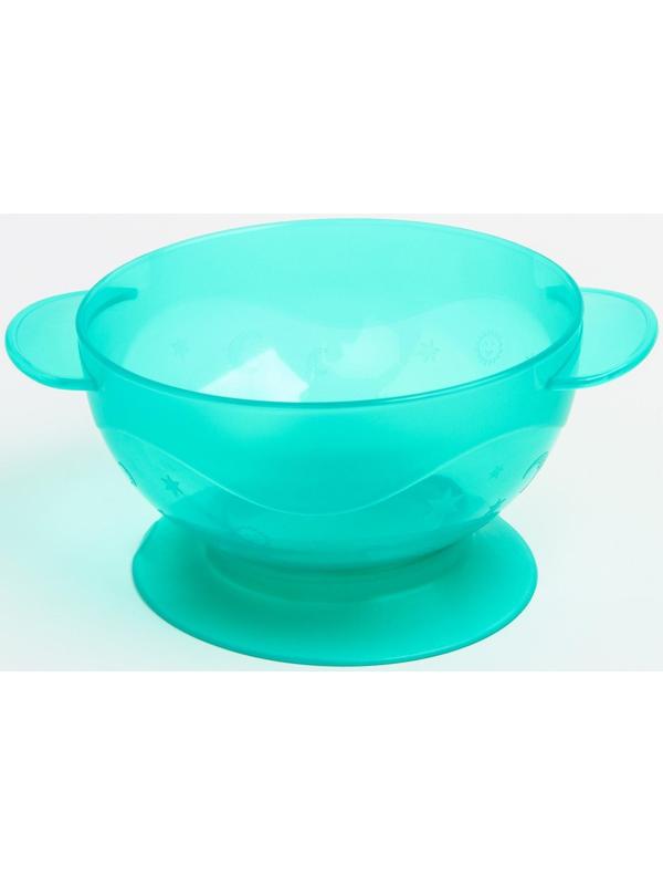 Набор детской посуды, 3 предмета: миска на присоске 330 мл, крышка, ложка, от 5 мес., цветаМИКС