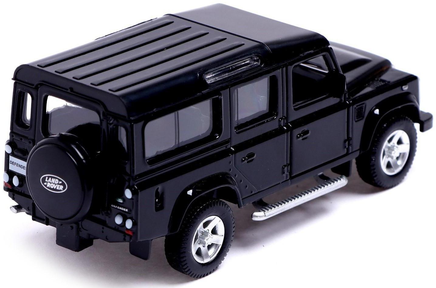 Машина металлическая LAND ROVER DEFENDER, 1:32, открываются двери, инерция, цвет чёрный