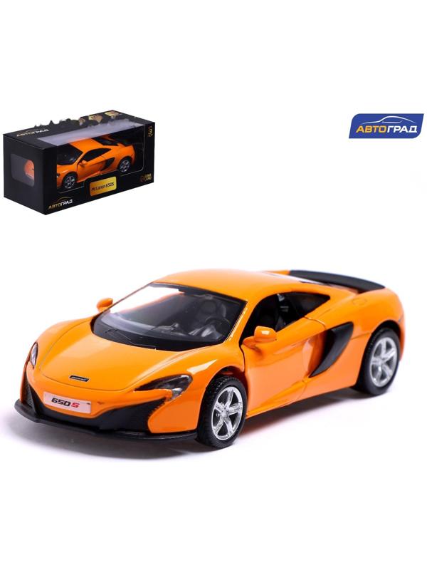 Машина металлическая MCLAREN 650S, 1:32, открываются двери, инерция, цвет оранжевый