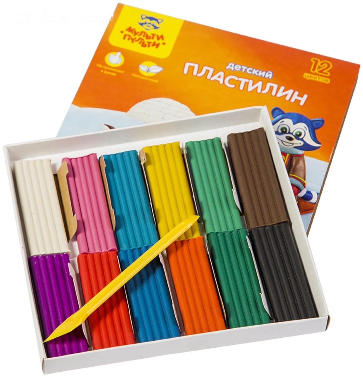 Пластилин 12 цветов 