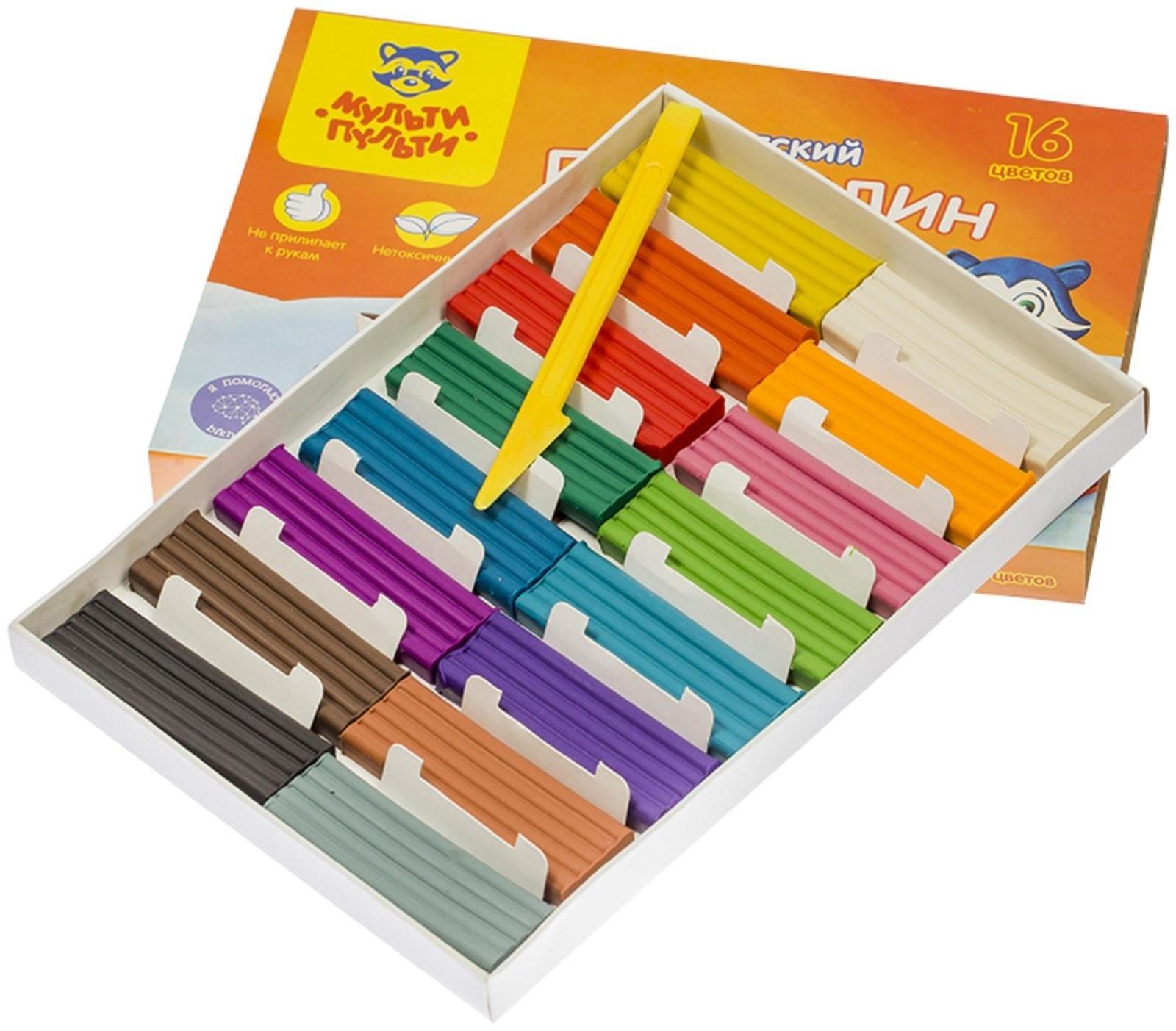 Пластилин 16 цветов 240 гр Мульти-Пульти 