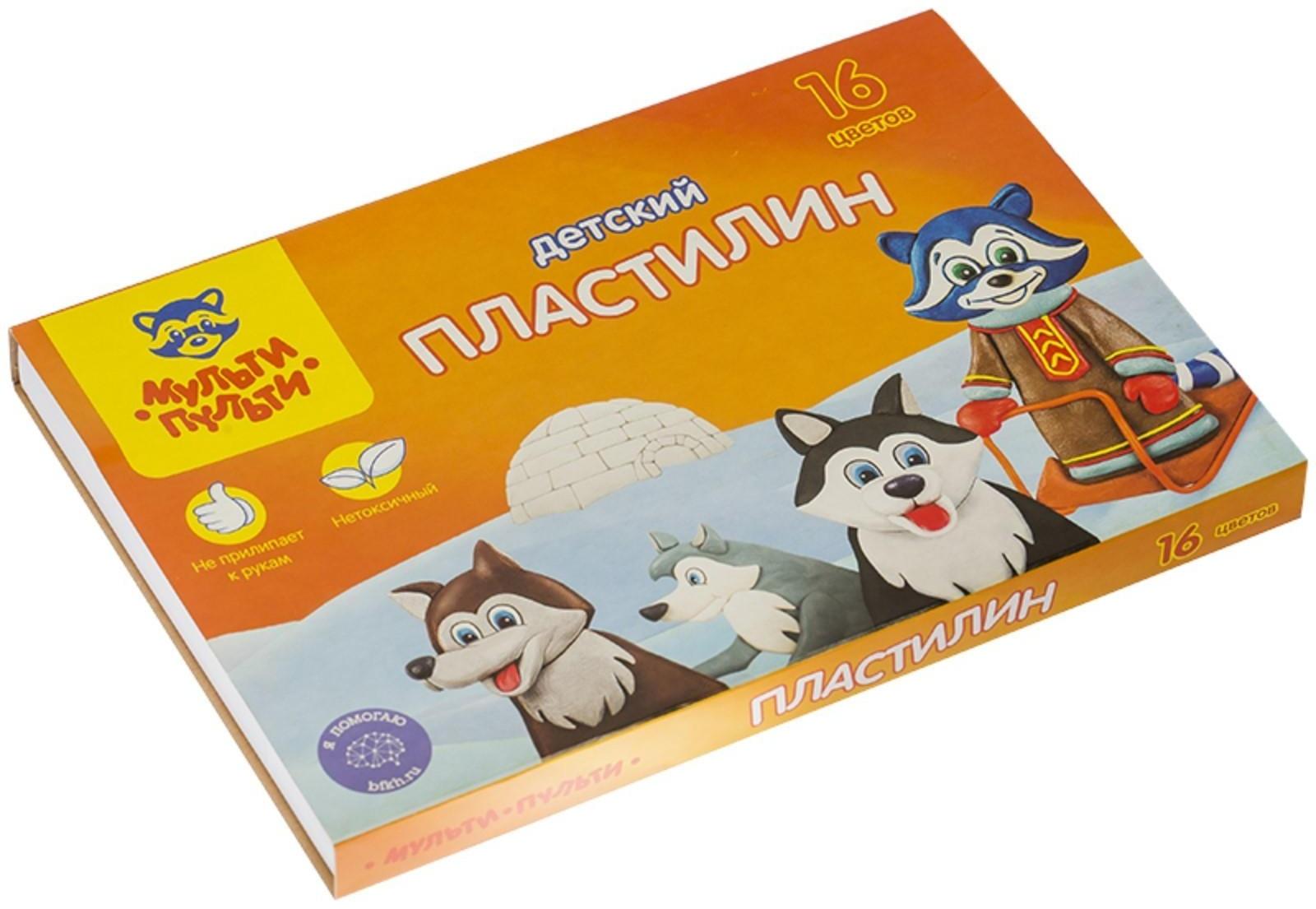 Пластилин 16 цветов 240 гр Мульти-Пульти 