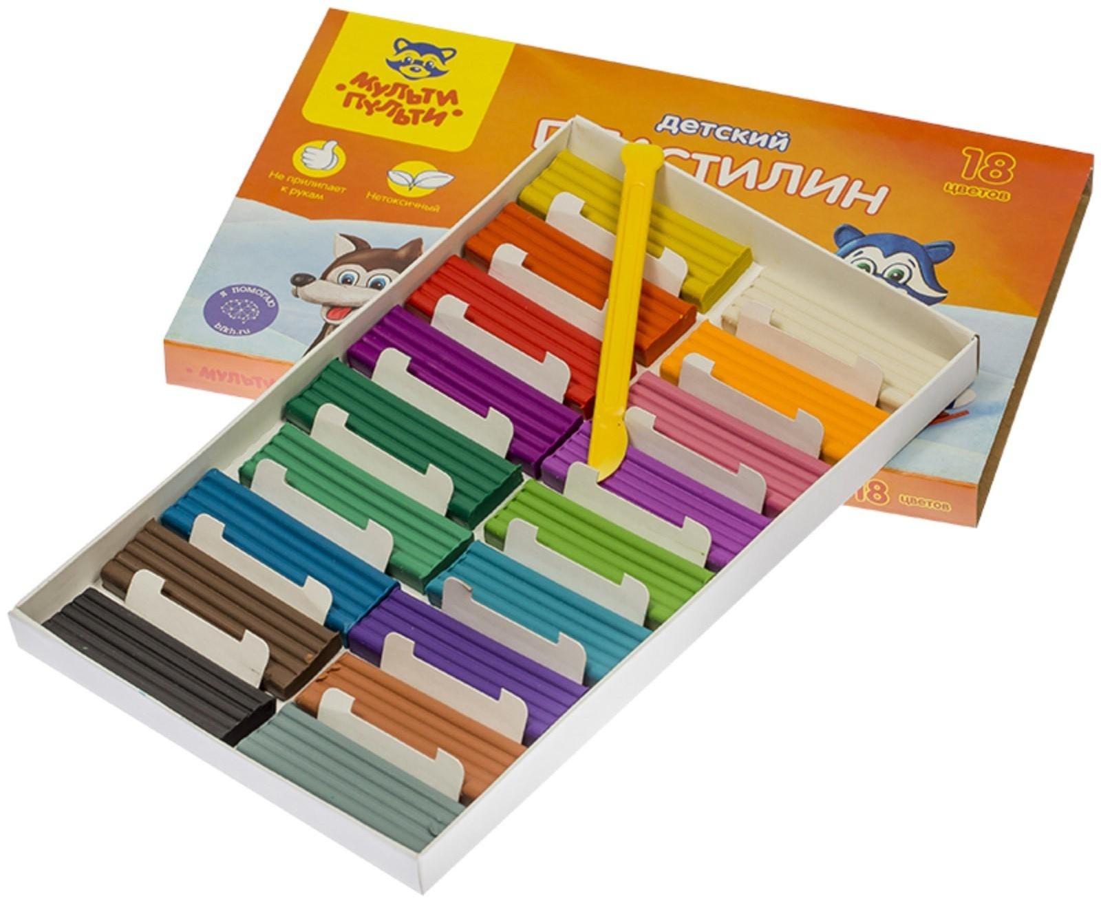 Пластилин 18 цветов 270 гр Мульти-Пульти 