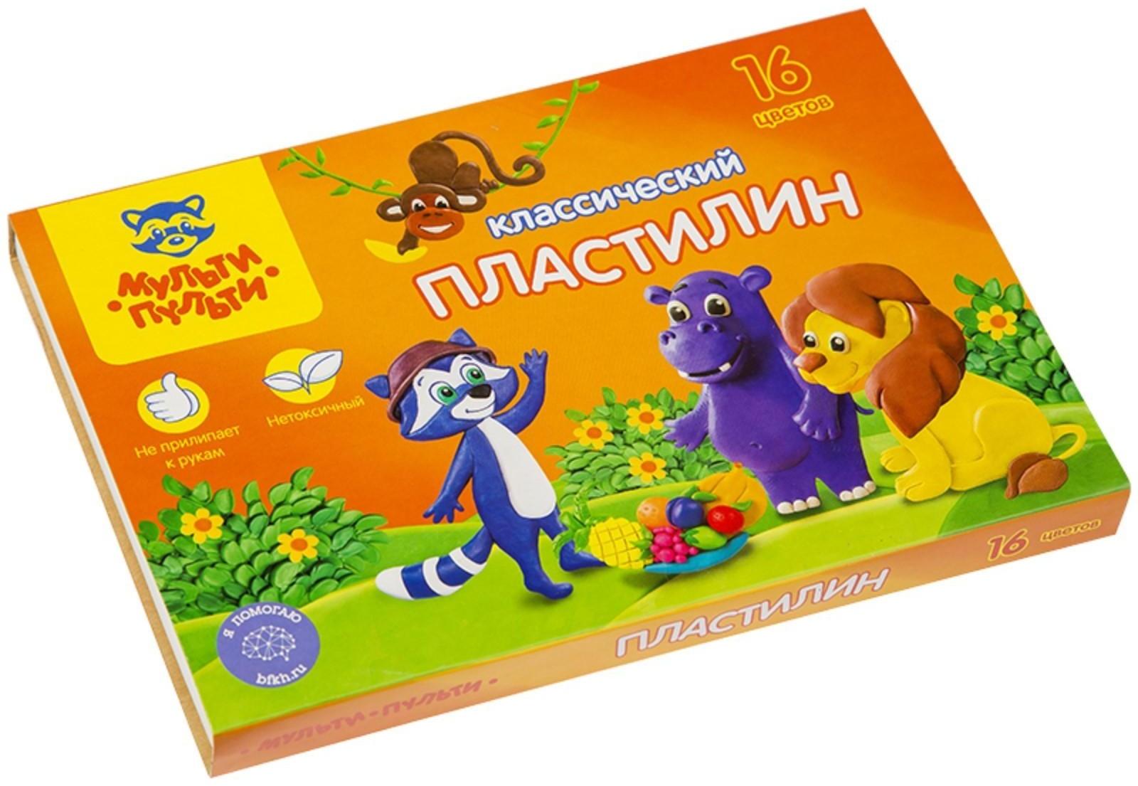 Пластилин 16 цветов 320 гр Мульти-Пульти 