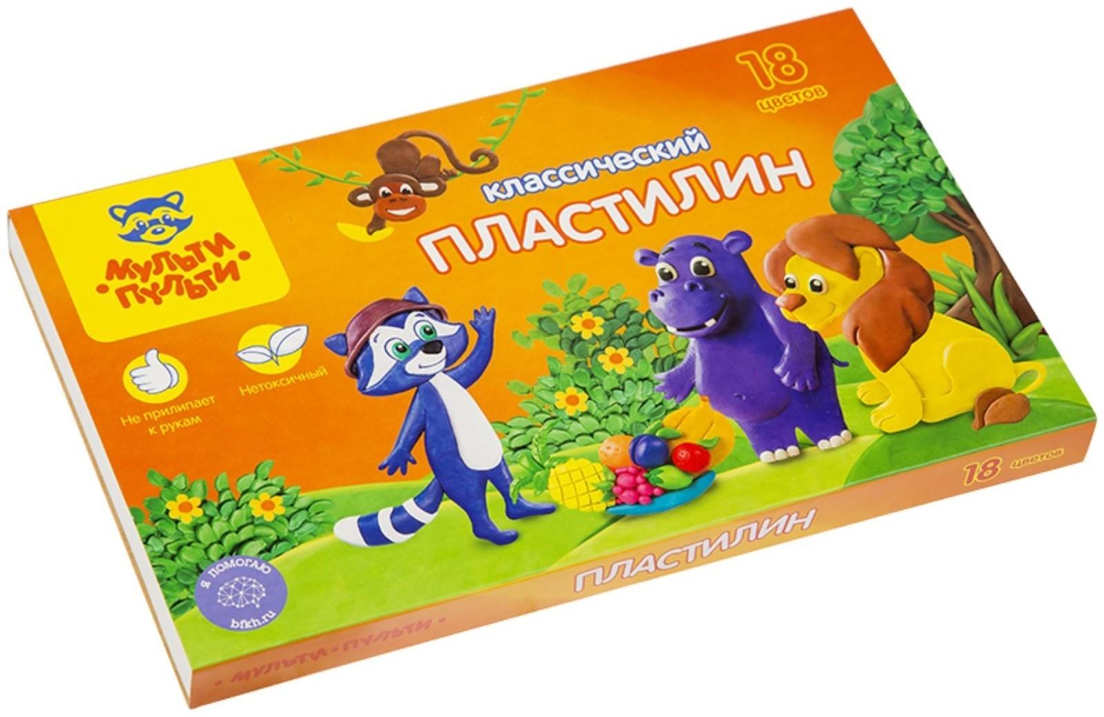 Пластилин 18 цветов 