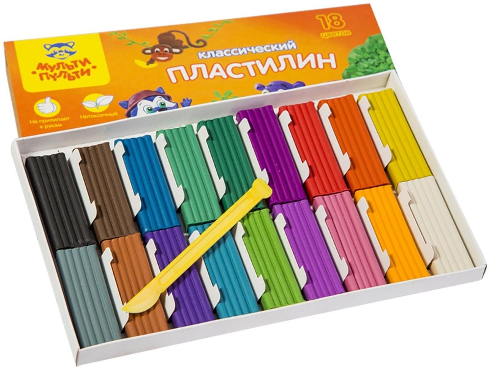 Пластилин 18 цветов 