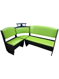 Кухонный уголок Барон Стандарт 1500х1000, Венге/кож.зам фисташковый