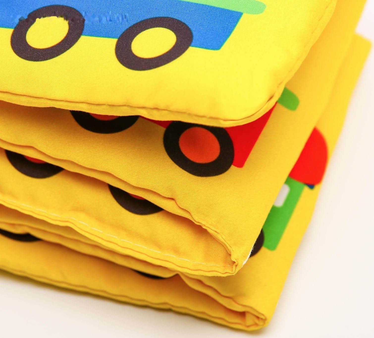 Мягкая книжка-бортик на кроватку «Паровозик», 14 х 14 см, с шуршалкой